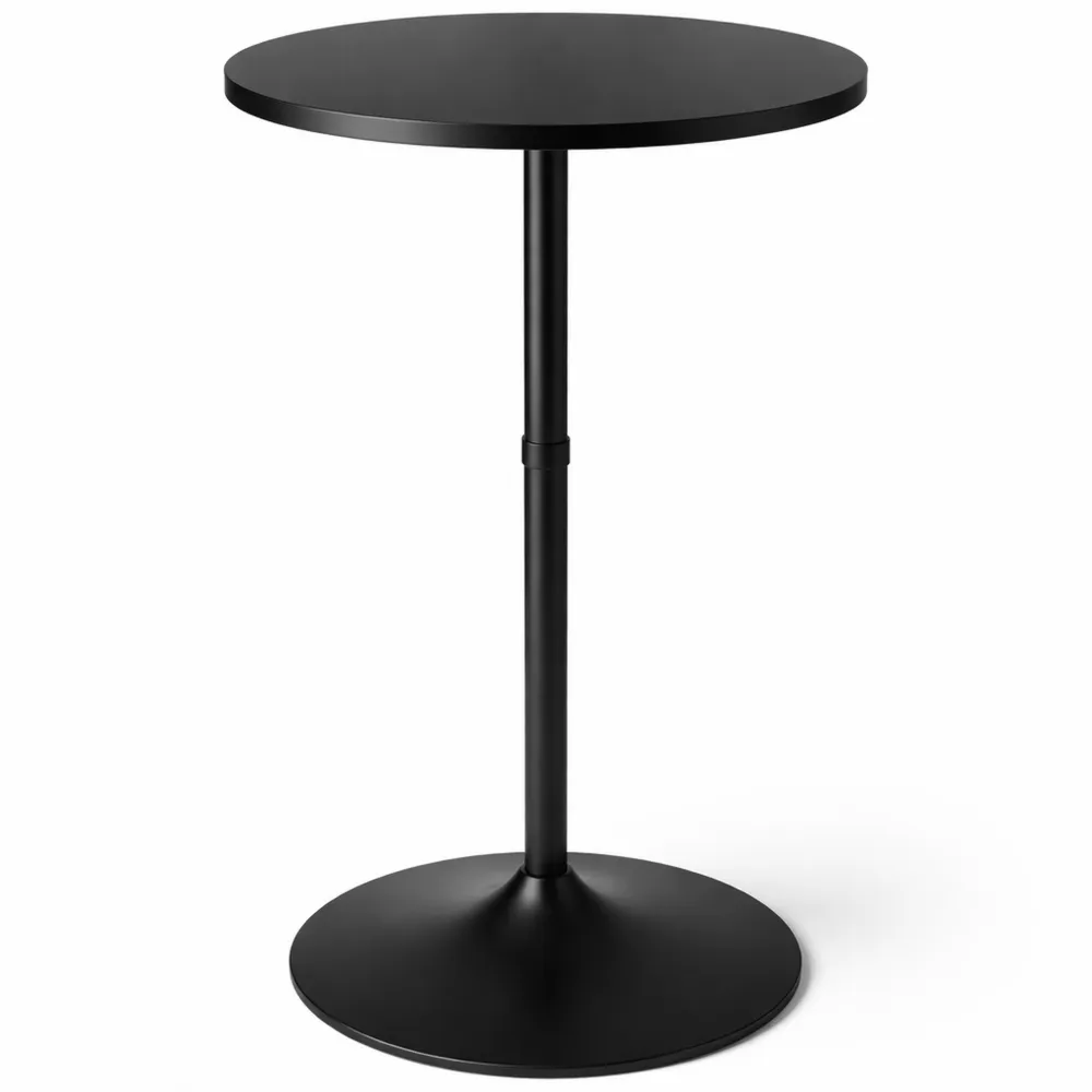 Tavolo Rotondo per Bar e Colazione, Uso Interno ed Esterno, Colore Nero