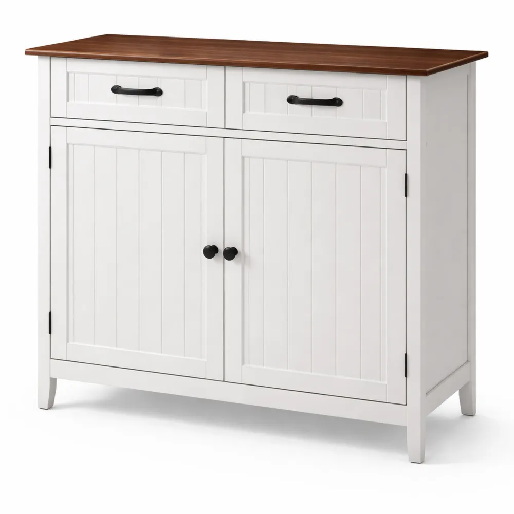 Credenza da Cucina con Armadi e Cassetti per Soggiorno e Sala da Pranzo, Marrone, 90x40x80cm