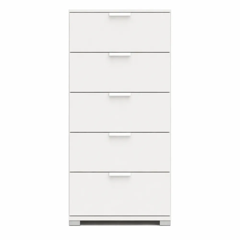 Cassettiera in Legno Bianco con Ampio Spazio di Archiviazione