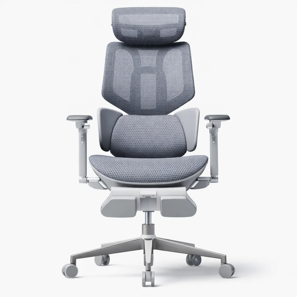 Sedia ergonomica da ufficio con supporto lombare automatico e poggiatesta 4D