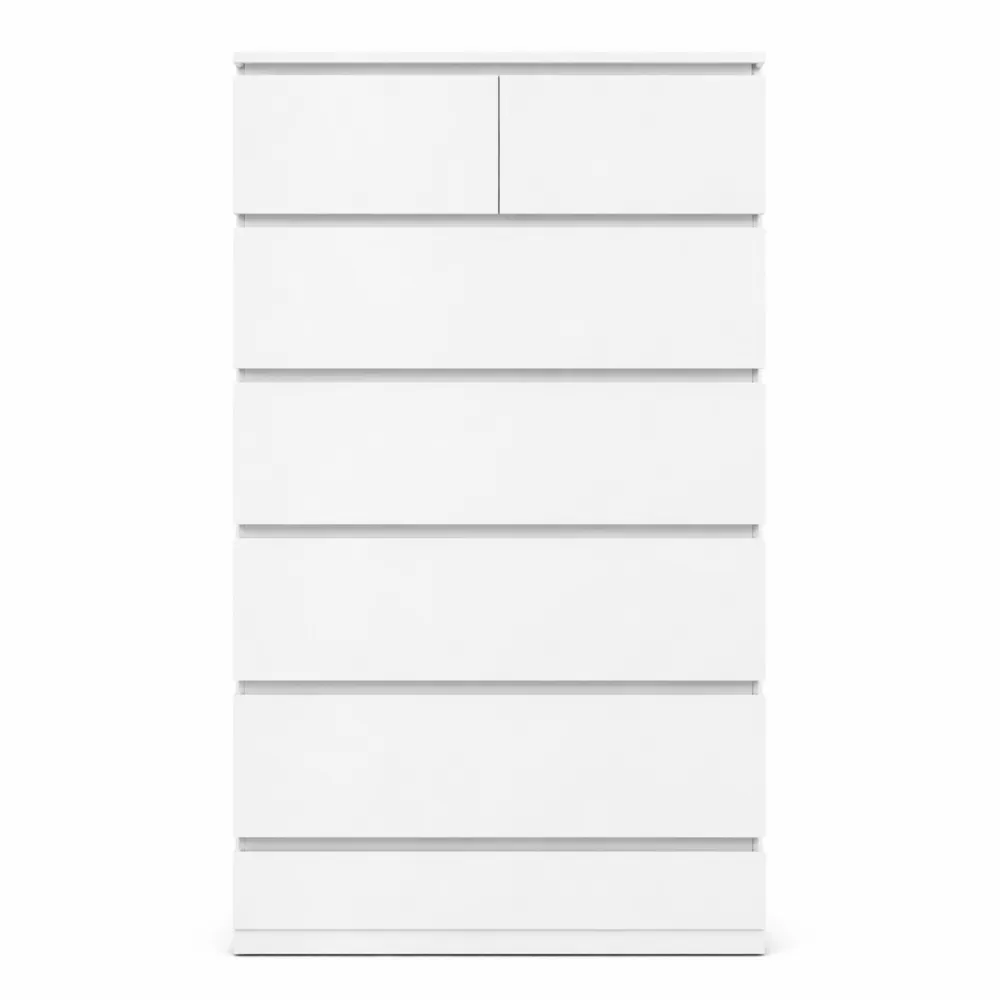 Cassettiera Bianca con 7 Cassetti per Soggiorno e Camera