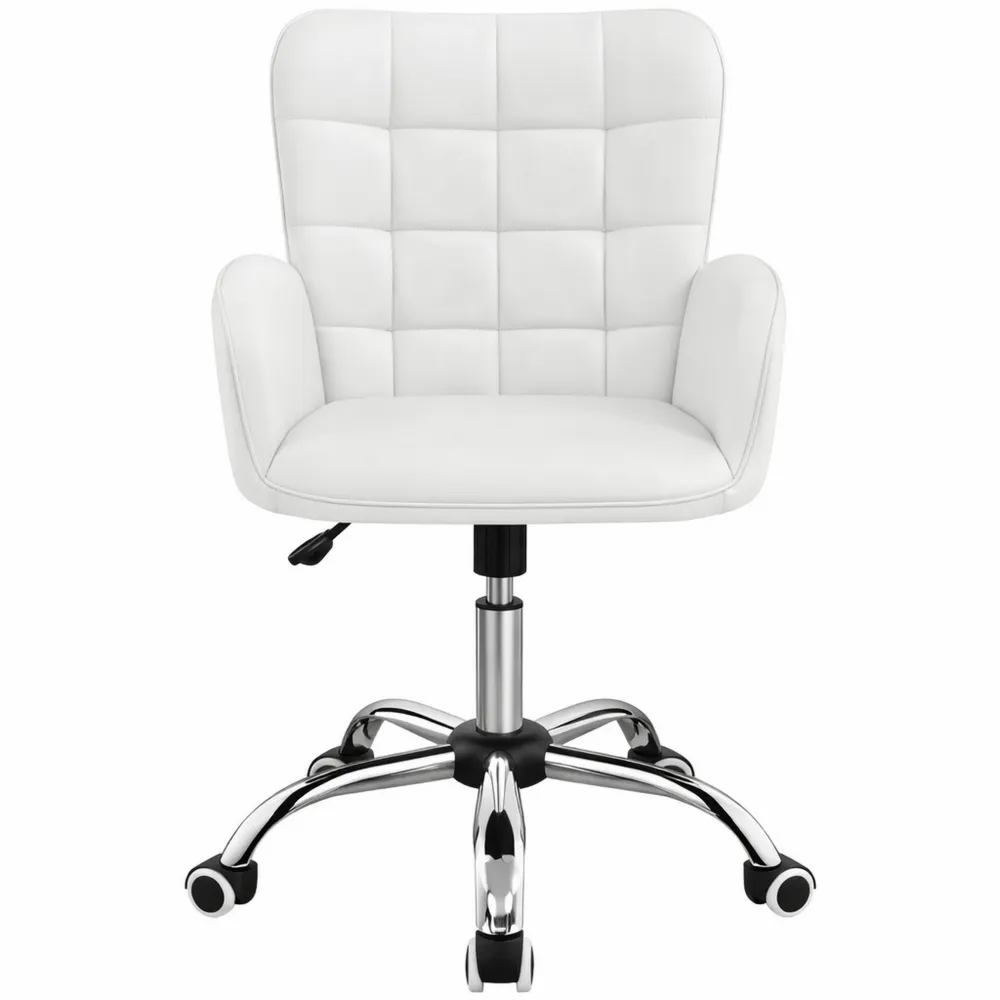 Sedia da ufficio ergonomica in similpelle, regolabile e girevole