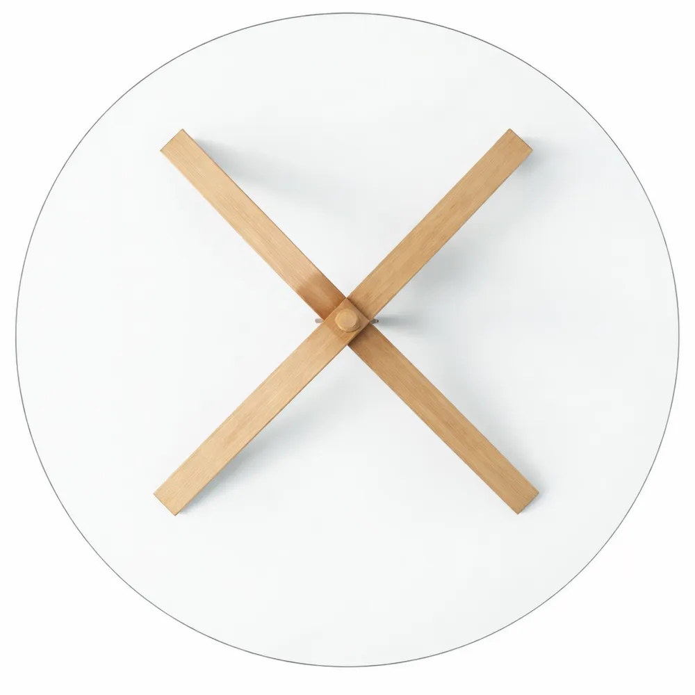 Tavolo da pranzo rotondo in vetro 120 cm colore naturale