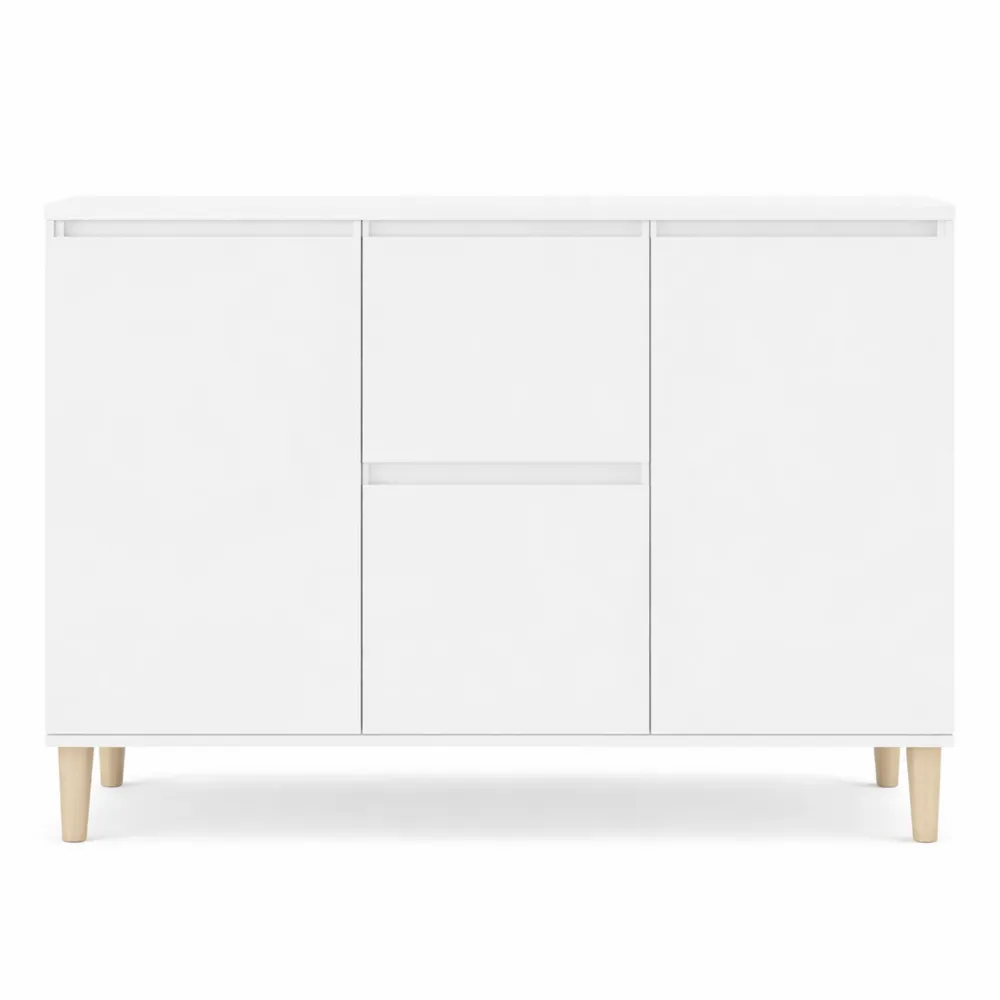 Credenza Bianca in Legno Multistrato 101x35x70 cm