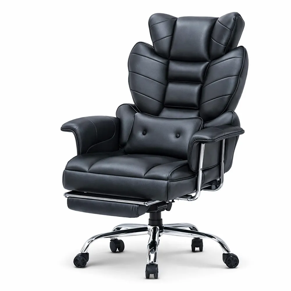 Sedia Ergonomica da Ufficio Regolabile con Poggiapiedi e Supporto Lombare