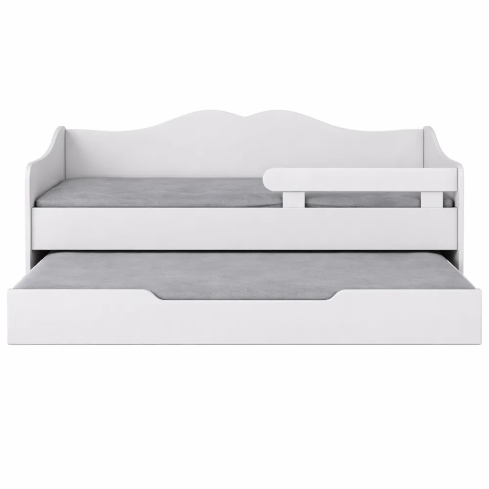 Lit enfant multifonction avec espace de rangement 180x80 cm - Blanc-Nestglanzs