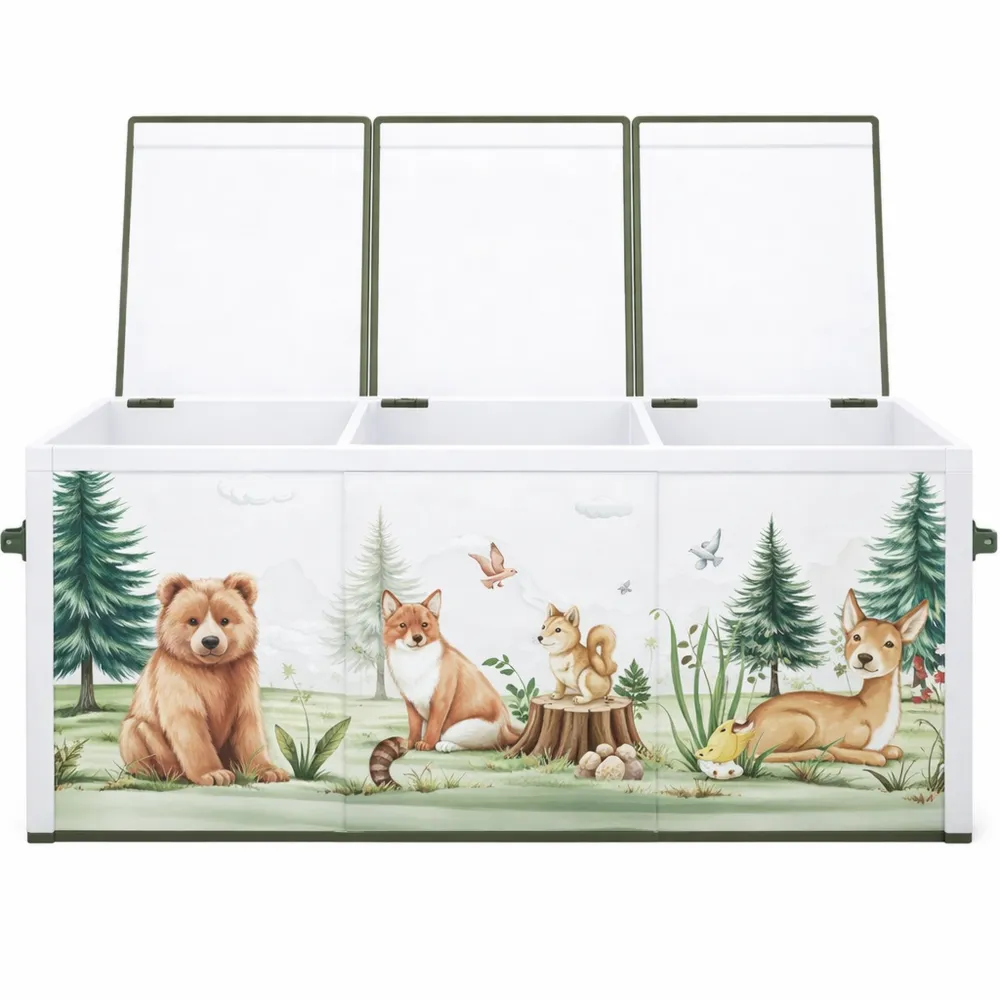 Coffre à Jouets Imperméable pour Enfants avec Couvercle, Rangement Pliable en Tissu Oxford, 96x32x40 cm-Nestglanzs