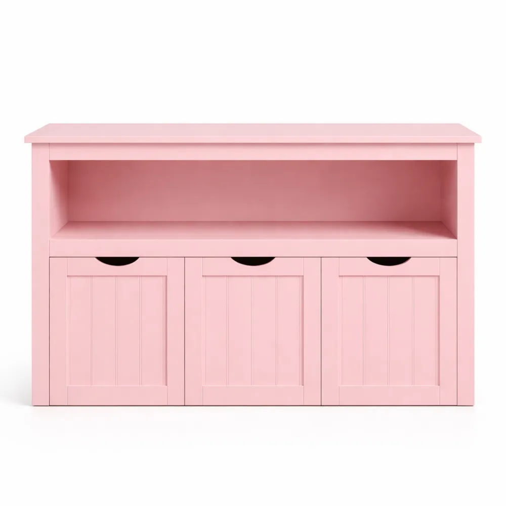 Étagère de Rangement Enfant 3 Bacs à Roulettes, Chambre et Salle de Jeu-Nestglanzs