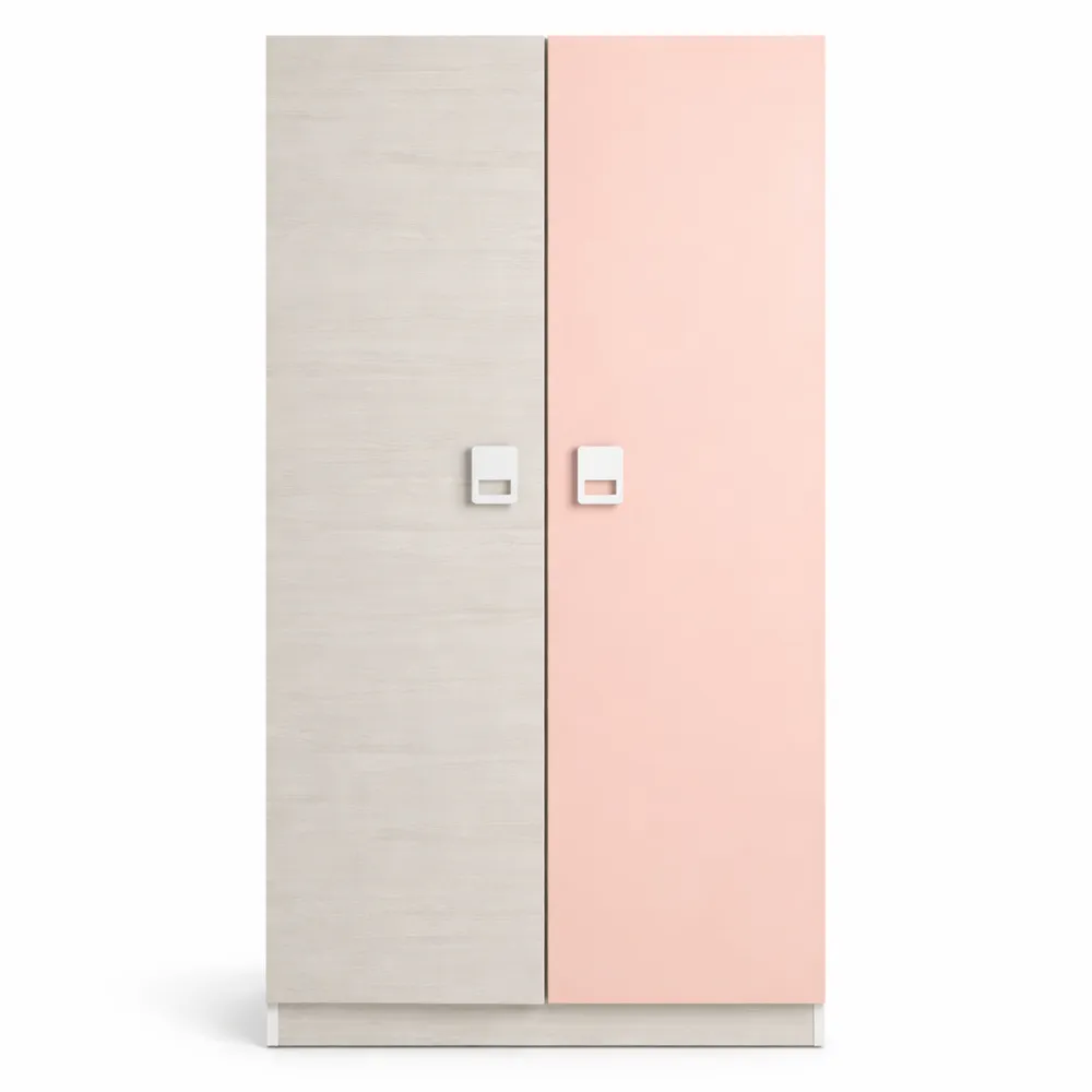 Armoire enfant 3 portes avec étagères multicolores-Nestglanzs