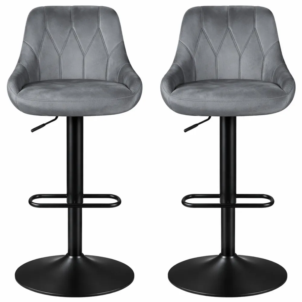 Chaises de Bar Velours Pivotantes Réglables avec Repose-Pied-Heimnestls