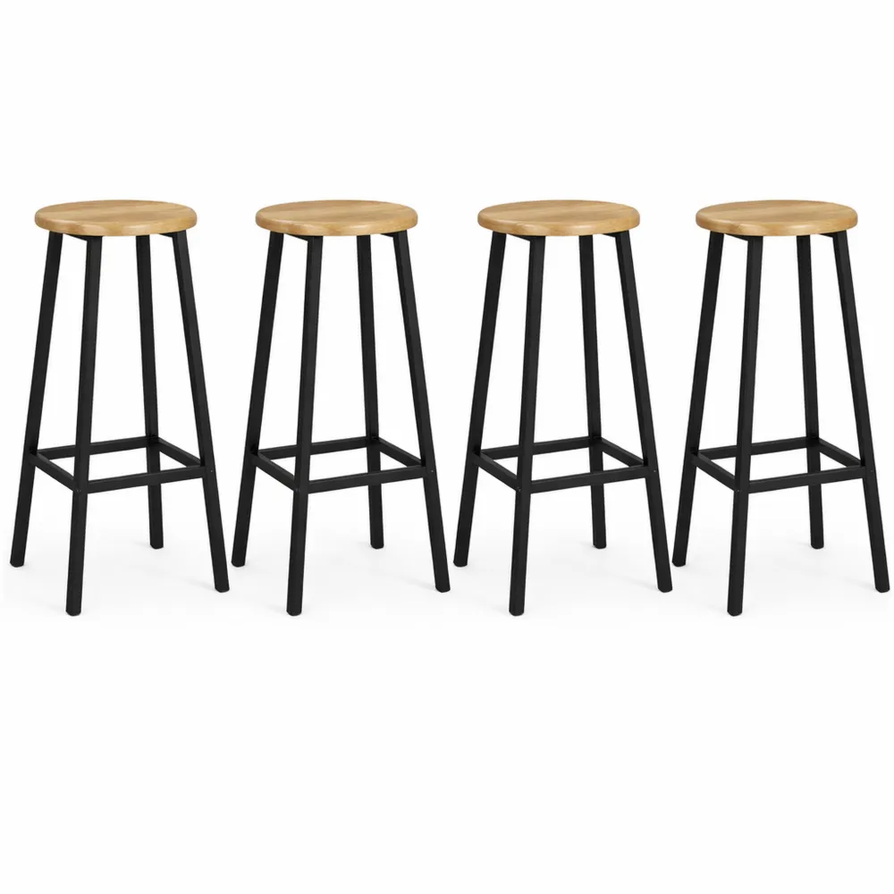 Lot de 4 tabourets de bar design industriel assise ronde-Heimnestls