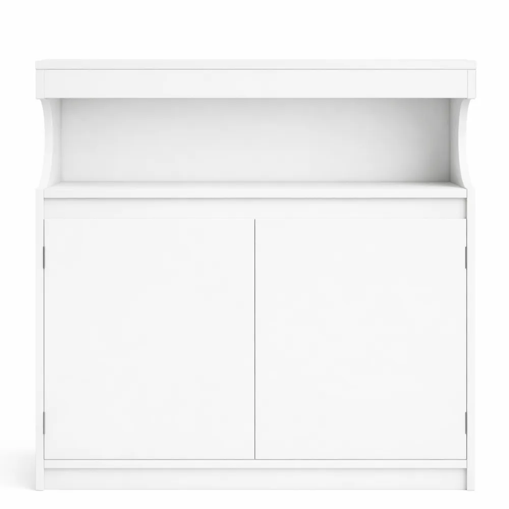 Buffet de Cuisine Moderne avec Étagères Réglables, Rangement Polyvalent Blanc-Heimnestls