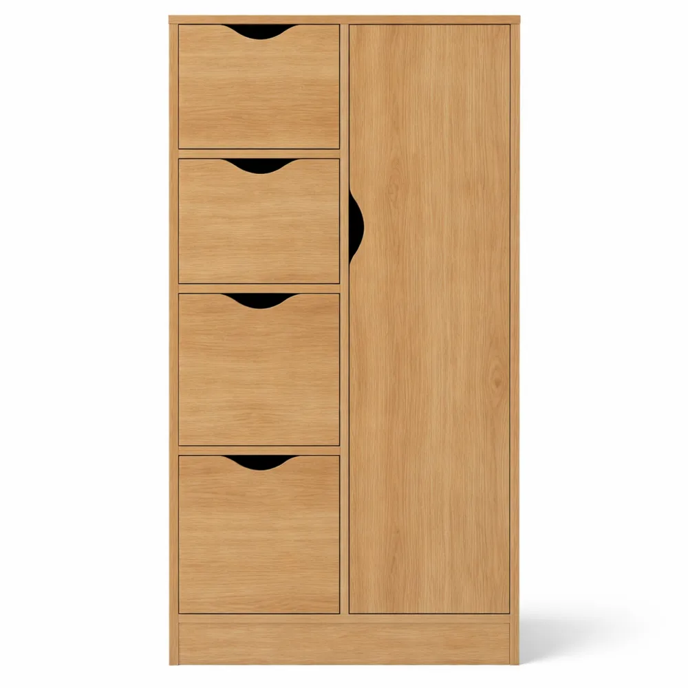 Buffet Moderne avec 1 Placard et 4 Tiroirs en Bois pour Intérieur-Heimnestls