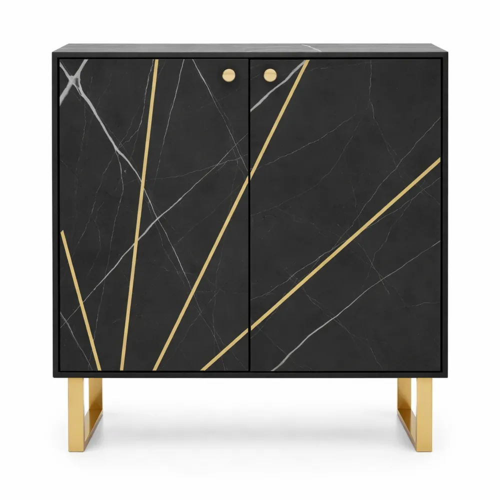 Buffet de Salon avec Placard et Étagère Réglable, Pieds en Métal-Heimnestls