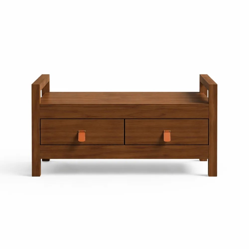 Banc de Rangement en Bois de Pin Massif pour Intérieur-Heimnestls