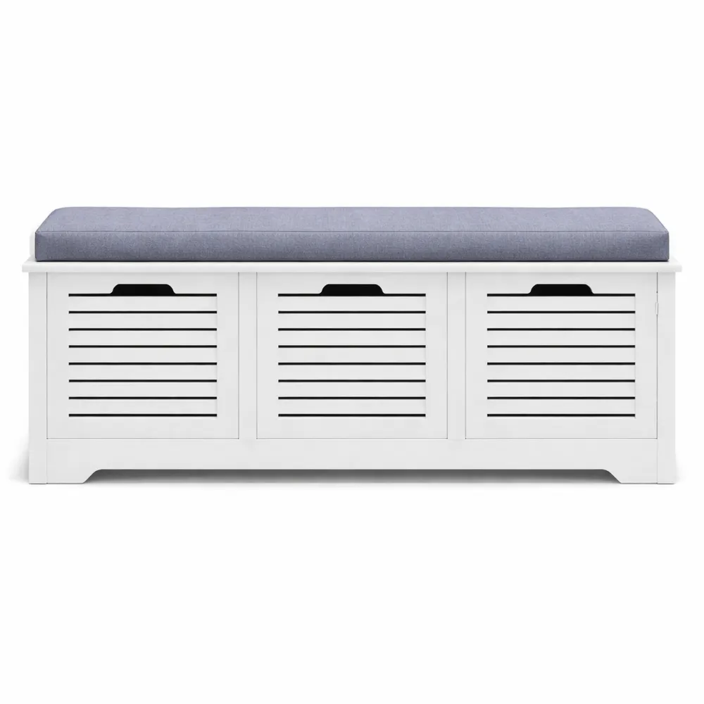 Banc de rangement avec 3 tiroirs et coussin amovible pour couloir-Heimnestls