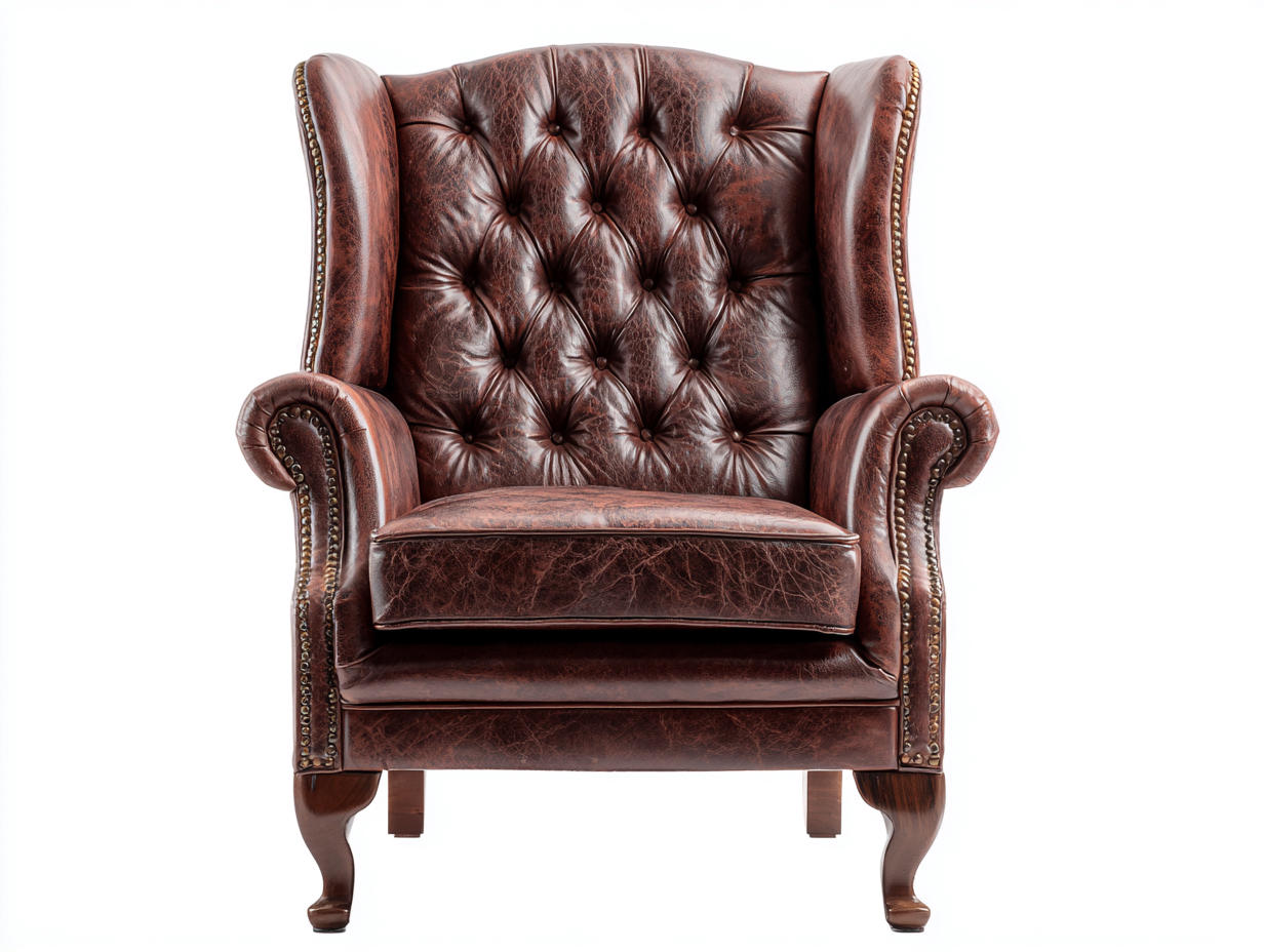 Ledersessel Echtleder 92x84x109 cm Dunkelbraun Wohnzimmer Chesterfield Stil-Gavasonest