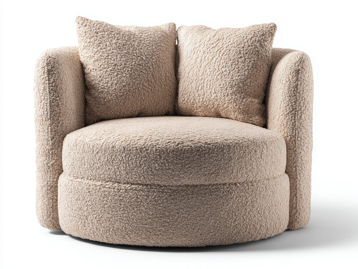 Stoffsessel Bouclé 100x95x75 cm Beige Wohnzimmer Modernes Design-Gavasonest