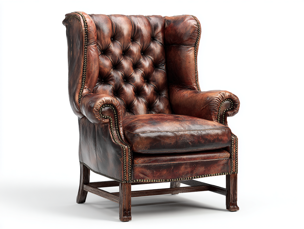 Ledersessel Echtleder 85x80x110 cm Braun Wohnzimmer Chesterfield Stil-Gavasonest