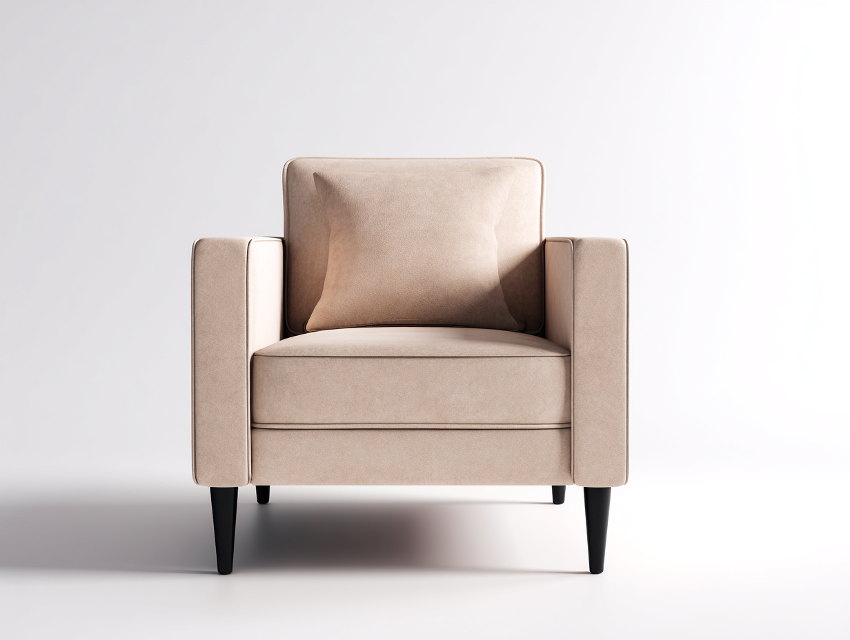 Stoffsessel Stoff 85x80x85 cm Beige Wohnzimmer Modernes Design-Gavasonest