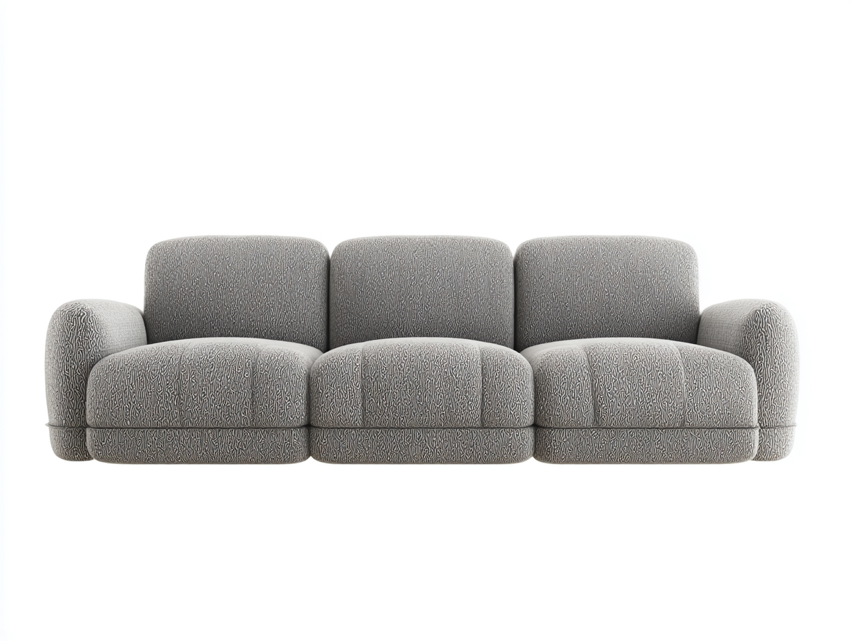 Gerades Sofa Stoff 210x90x80 cm Grau Wohnzimmer Modernes Design-Gavasonest