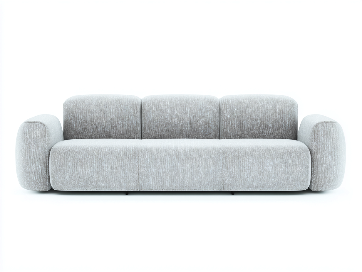 Gerades Sofa Stoff 220x95x80 cm Hellgrau Wohnzimmer Modernes Design-Gavasonest