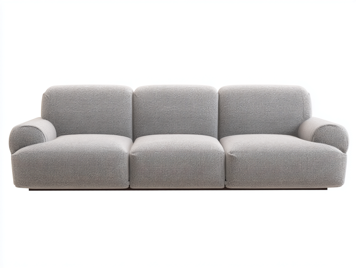 Gerades Sofa Stoff 225x95x82 cm Hellgrau Wohnzimmer Modernes Design-Gavasonest