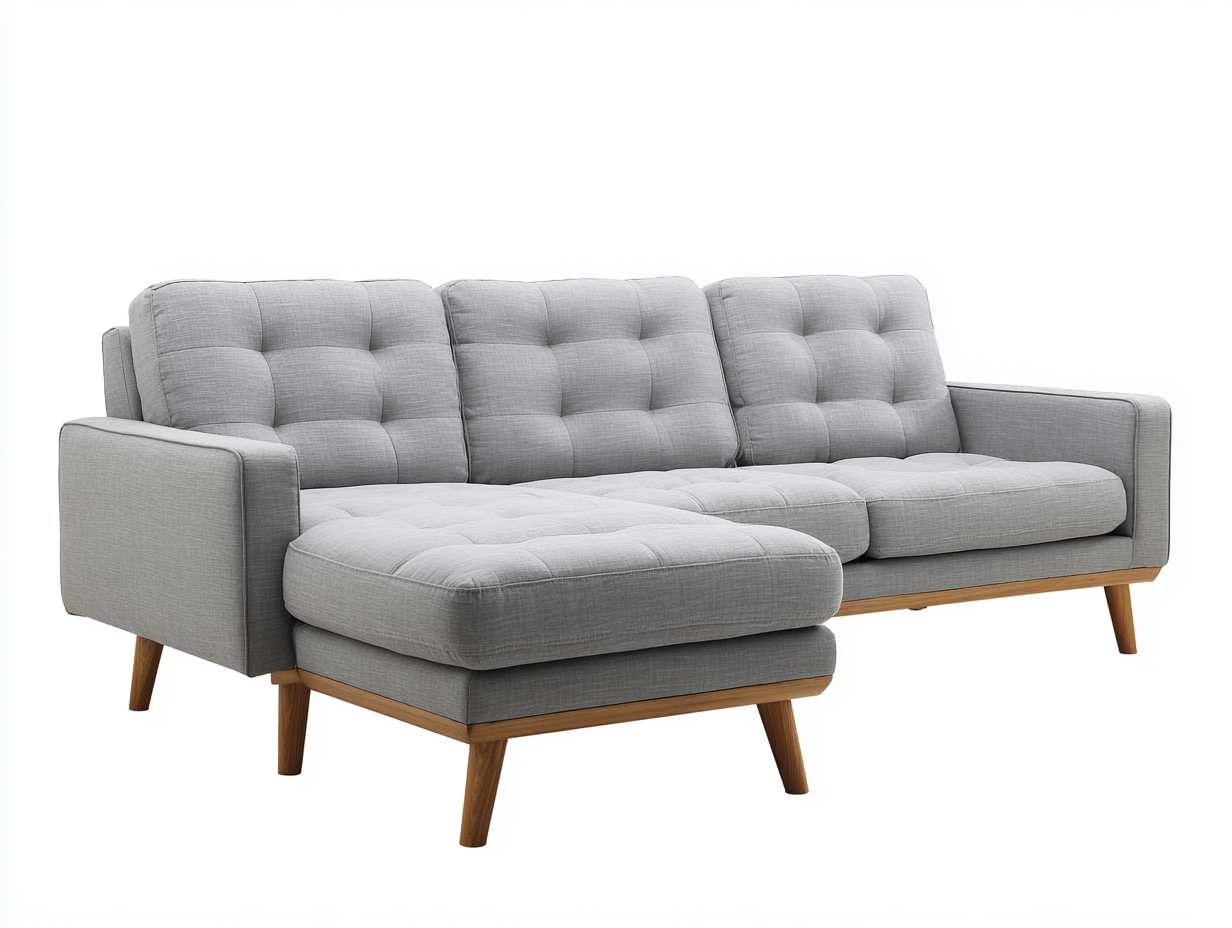 Ecksofa Stoff 238x152x83 cm Hellgrau Wohnzimmer Modernes Design-Gavasonest