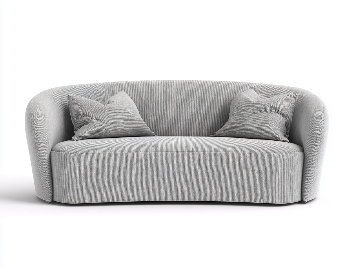 Gerades Sofa Stoff 200x85x78 cm Hellgrau Wohnzimmer Modernes Design-Gavasonest