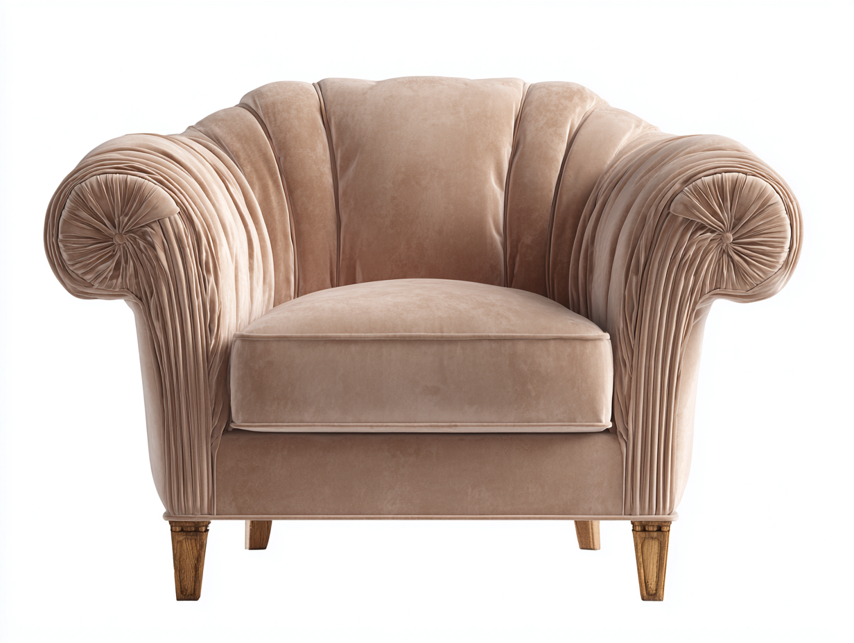 Stoffsessel Samt 95x85x75 cm Beige Wohnzimmer Modernes Design-Gavasonest