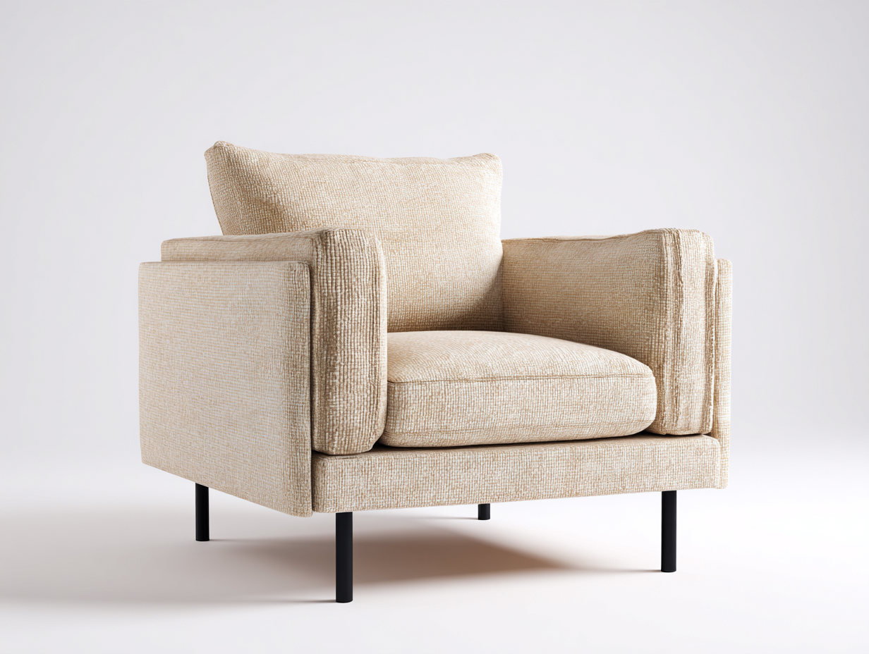 Stoffsessel Stoff 90x82x80 cm Beige Wohnzimmer Modernes Design-Gavasonest