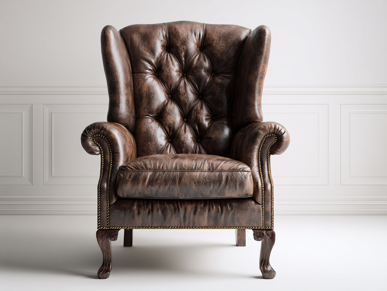 Ledersessel Echtleder 91x84x110 cm Dunkelbraun Wohnzimmer Chesterfield Stil-Gavasonest