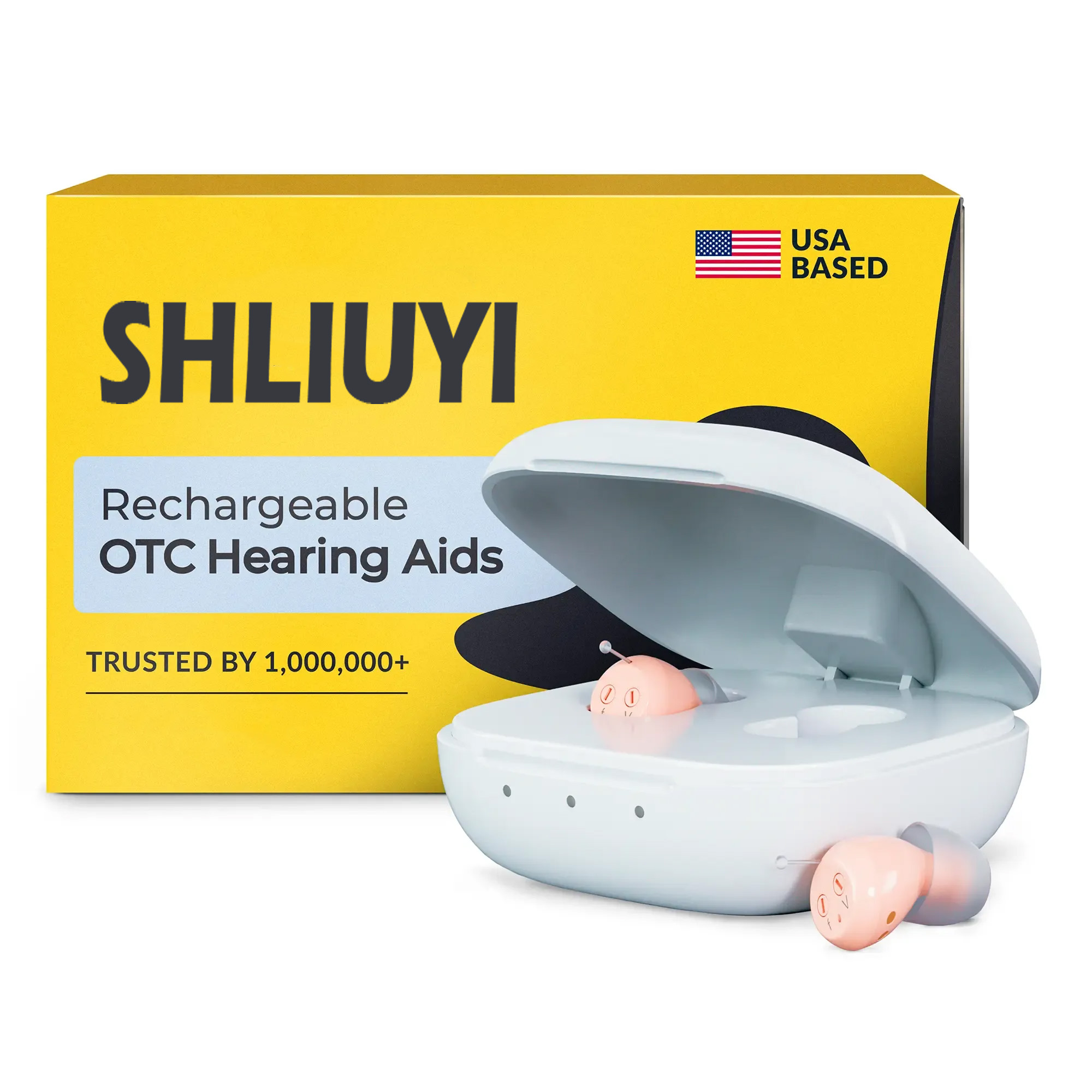  SHLIUYI OTC Hearing Aids for Adults – Discreet In-Ear Sound Amplification, Rechargeable, No Prescription