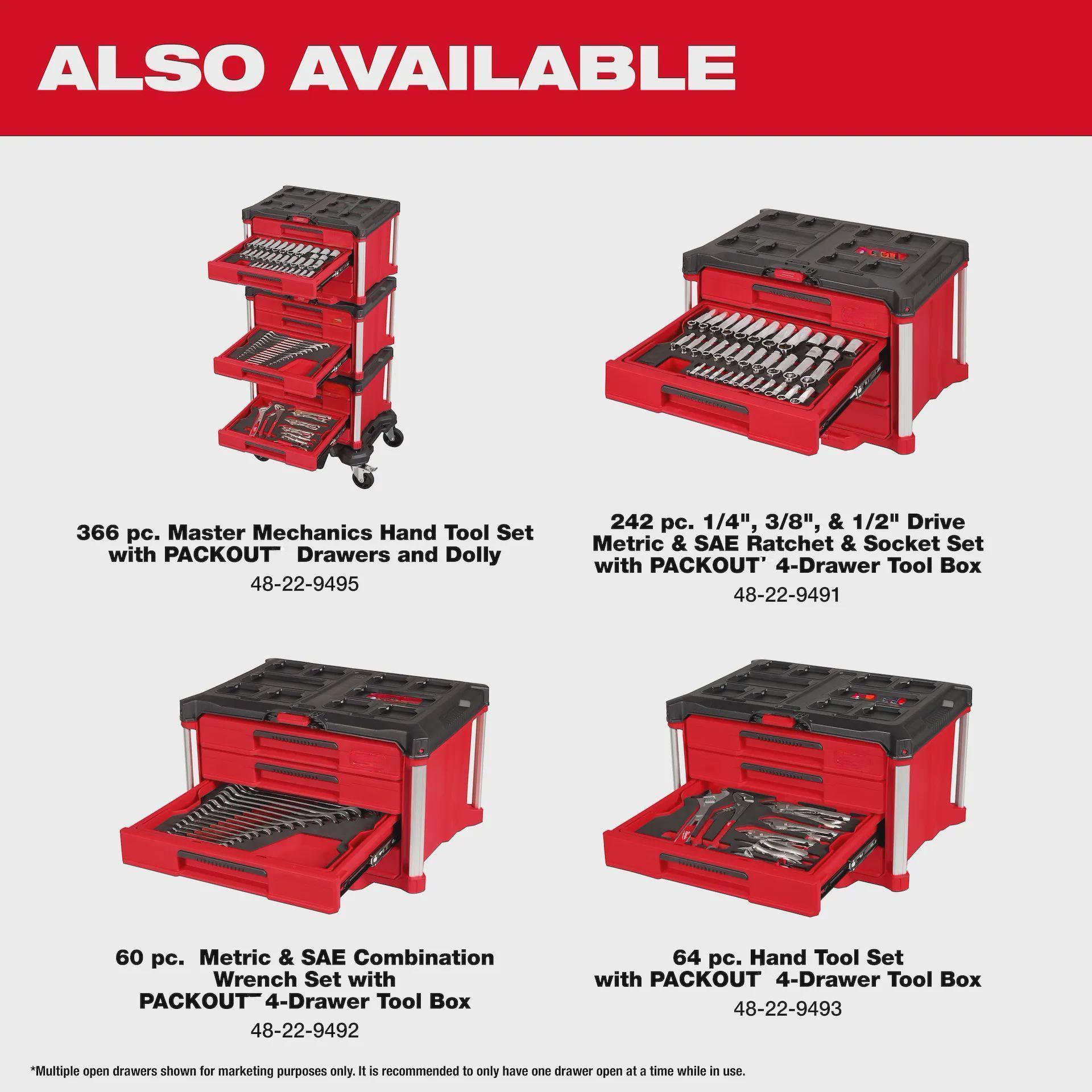 366-Pcs Master Mechanics Hand Tool Set with PACKOUTTM Drawers and Dolly