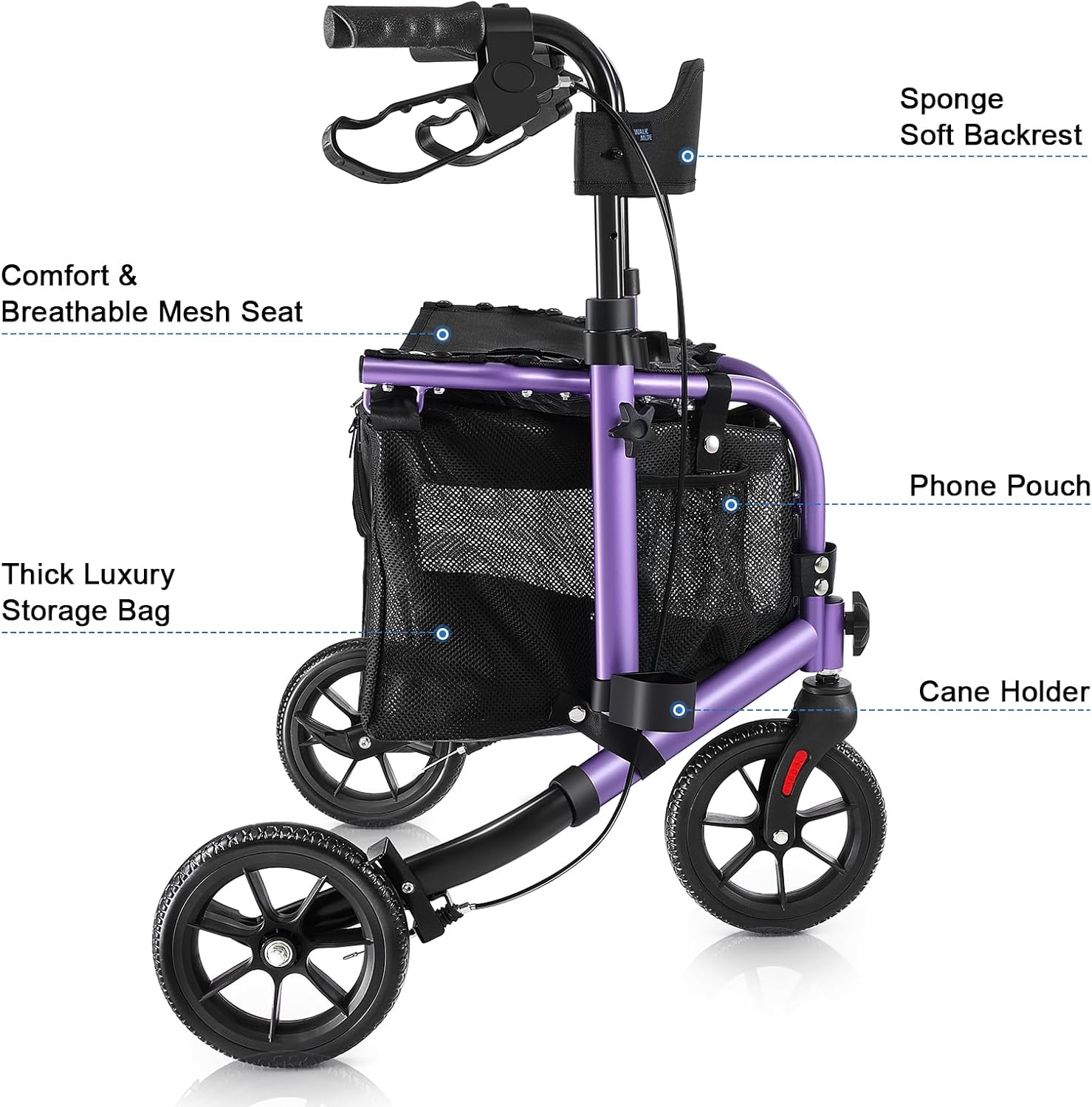 3-in-1 Ergonomic Walker with Stool | Aluminum Frame