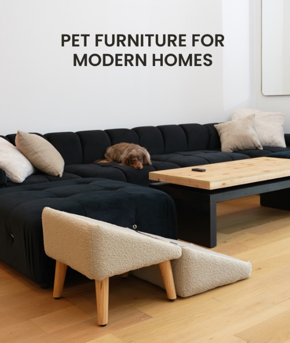 Split Ottoman Dog Ramp