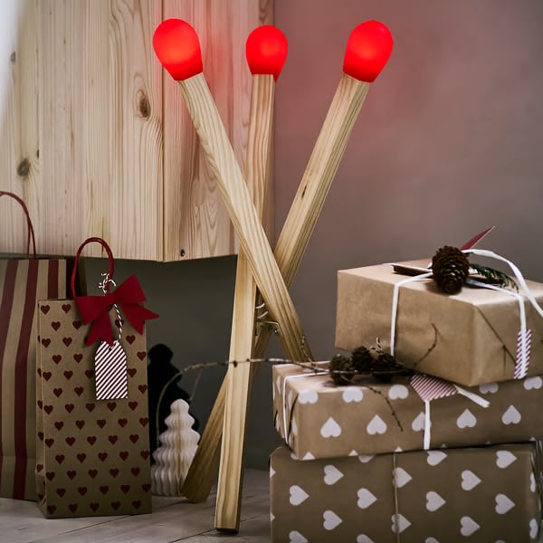 Led Floor Lamp - Matchstick-Shaped Wood