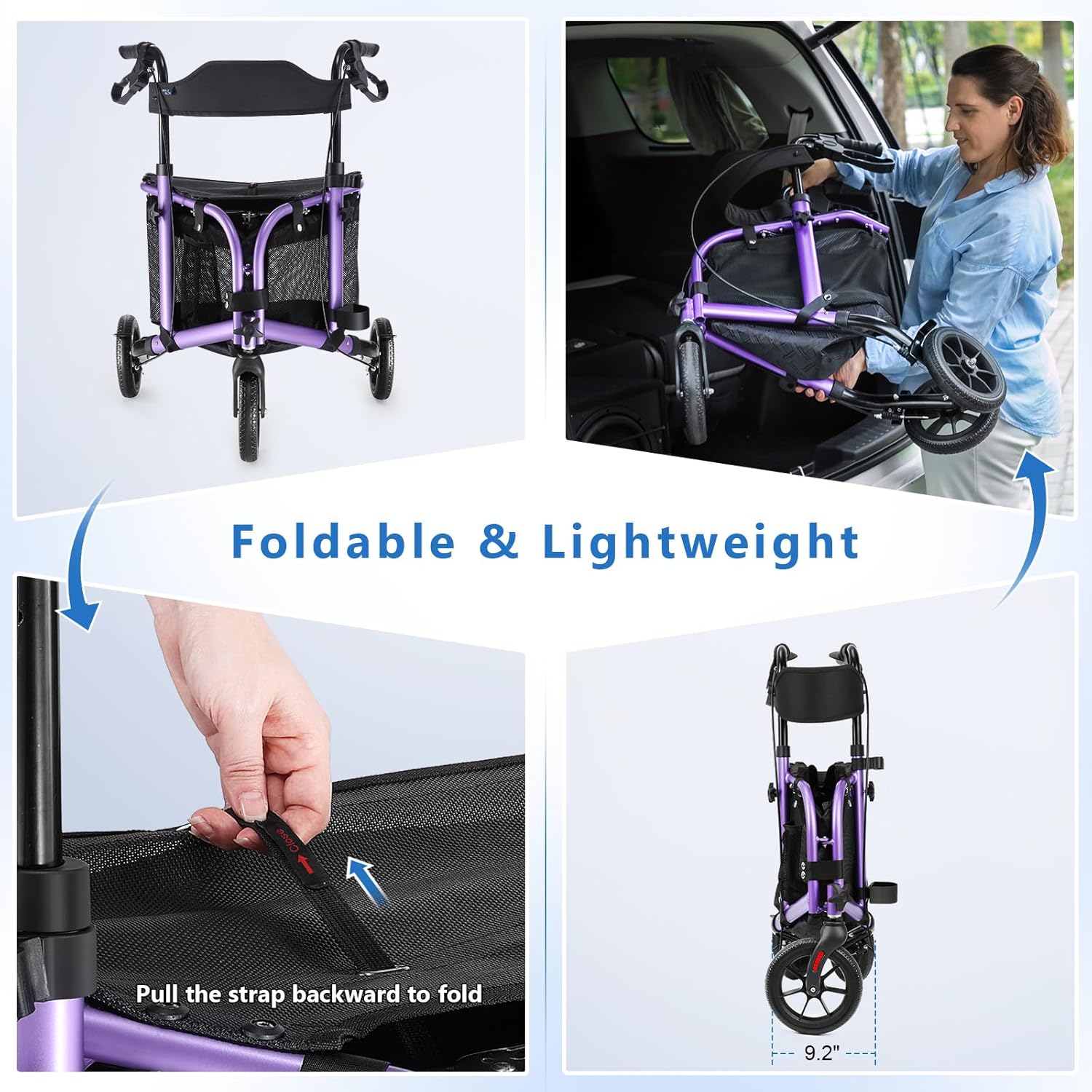 3-in-1 Ergonomic Walker with Stool | Aluminum Frame