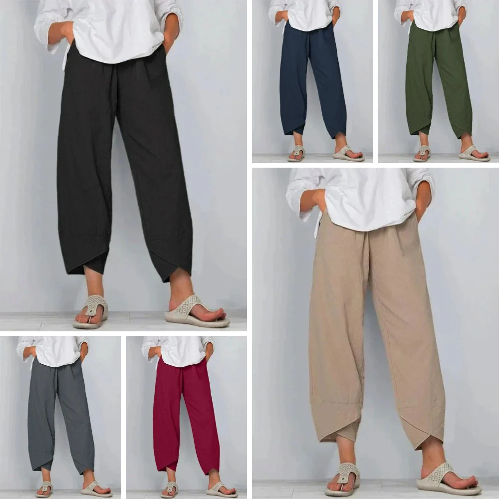 Emilia Chic Cotton and Linen Trousers