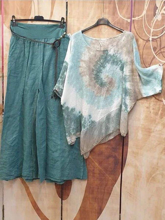 Crew Neck Short Sleeve Two Piece Suit-S.fashion