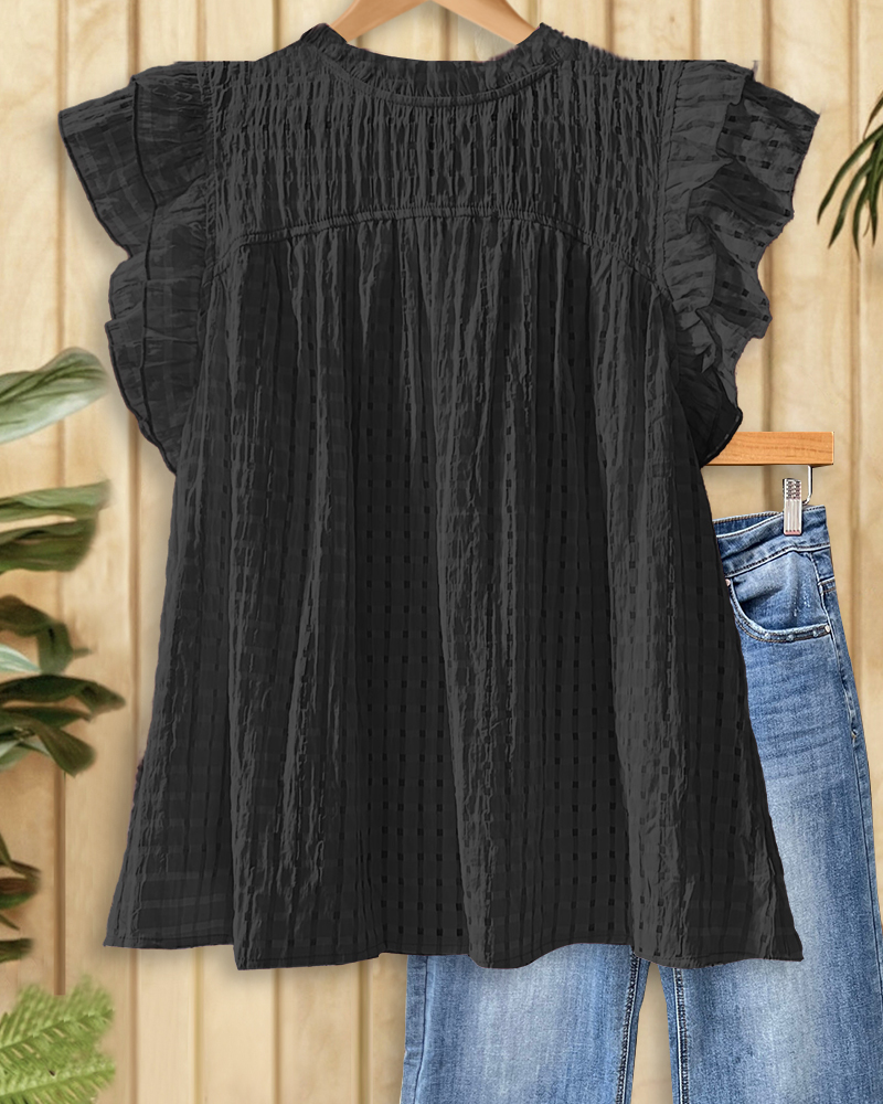 Babydoll Grid Girly Ruffles Camisole-S.fashion