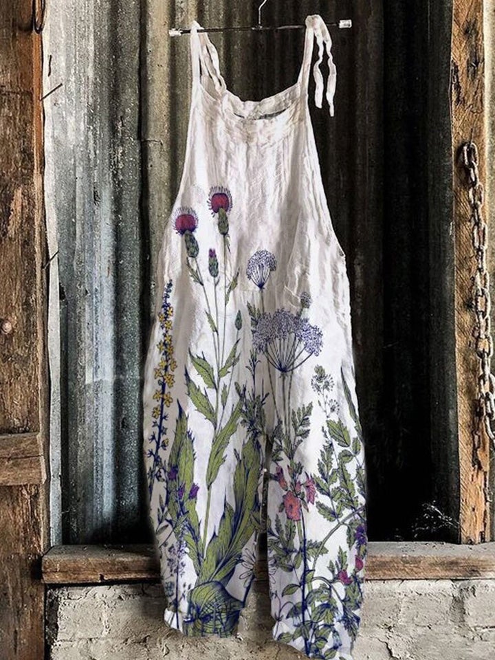 Women'S Floral Sleeveless Casual Loose Printed Jumpsuit-S.fashion