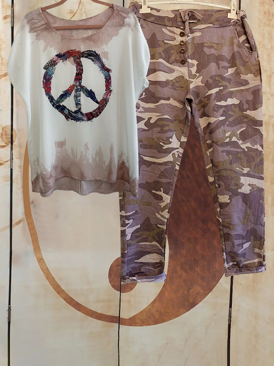 Camouflage Casual Women Two-piece Set-S.fashion