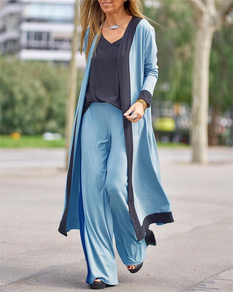 Women Simple Color Comfortable Three Piece Suit-S.fashion