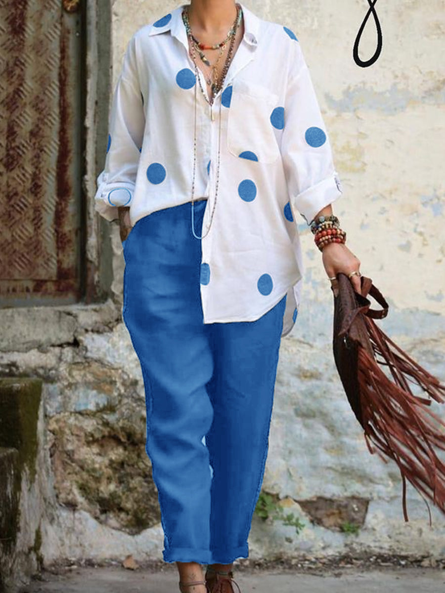 Printed Casual Two-piece Shirt Suits-S.fashion
