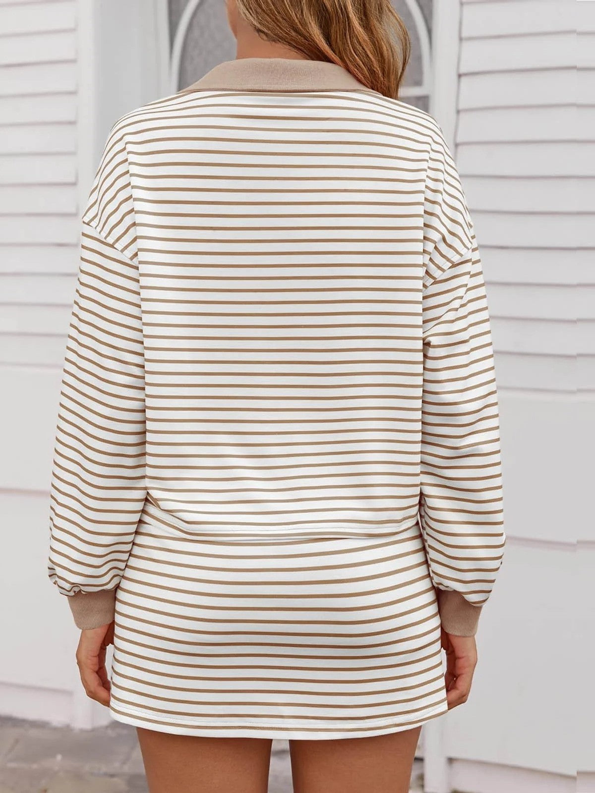 Women's Casual Striped Two-Piece Set-S.fashion