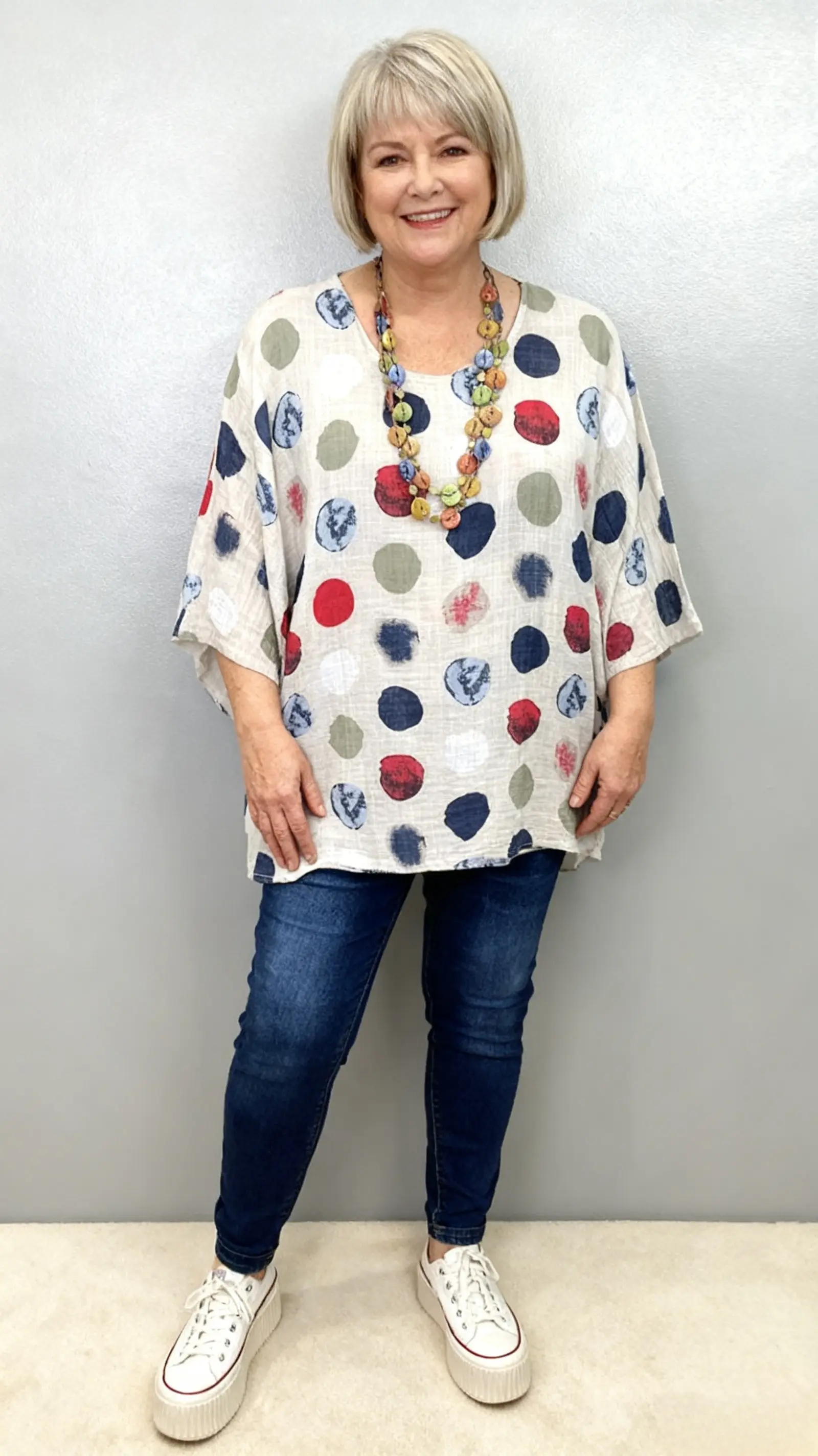 Colorful Polka Dot Casual Blouse