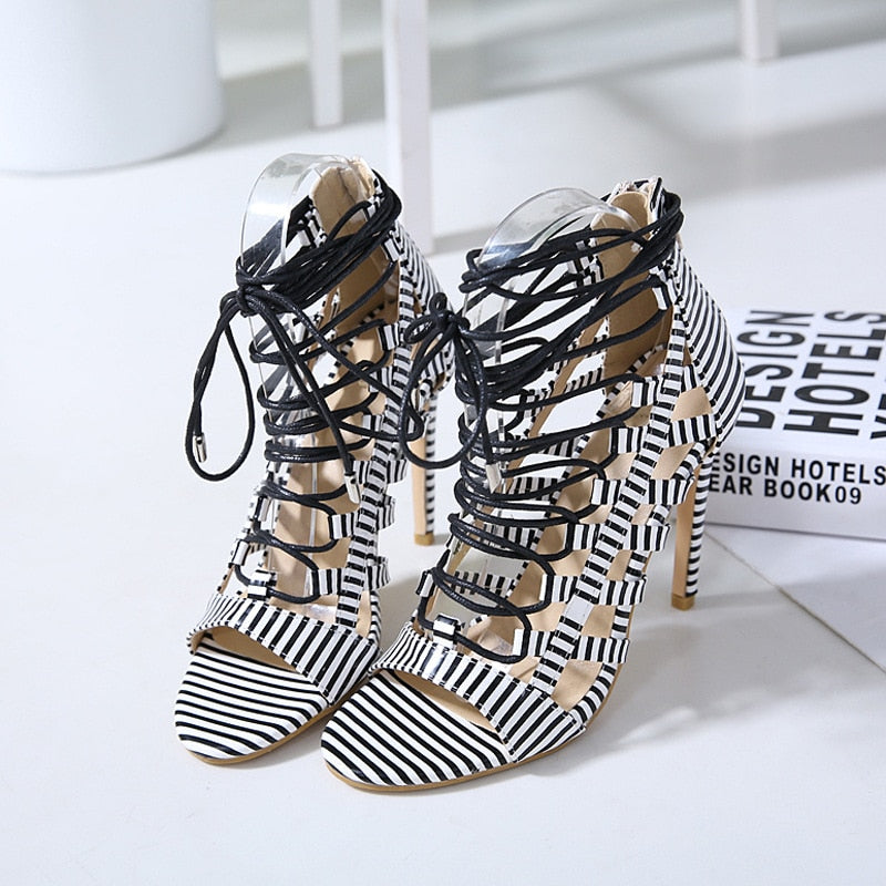 Lace Up Heel Sandals