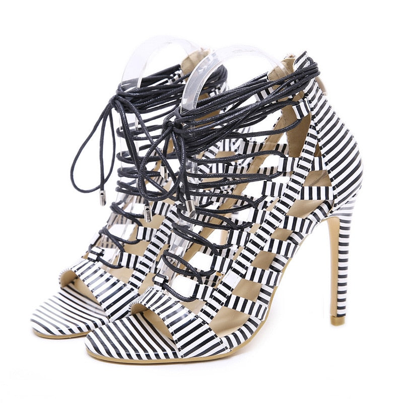 Lace Up Heel Sandals