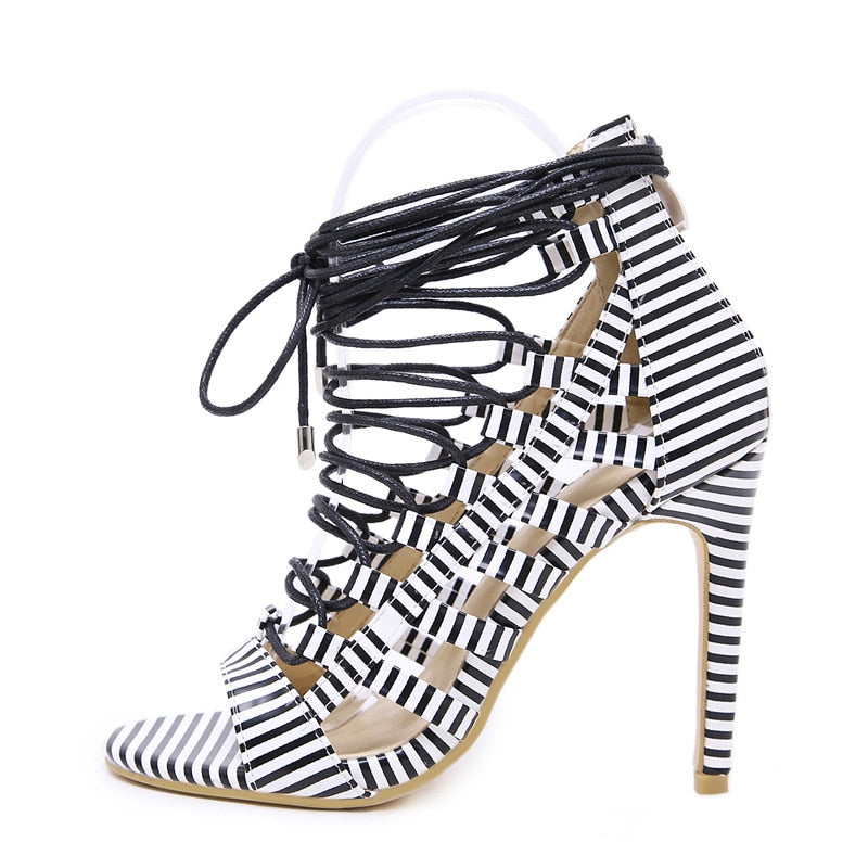 Lace Up Heel Sandals